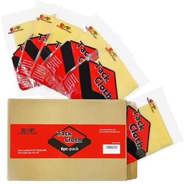 S&amp;F STEAD &amp; FAST Painters Tack Cloth for Woodworking, Painting, Sticky, Anti-Static Tack Rags for Automotive, Sanding, Cleaning, Dusting, Staining, Wax and Silicone Free, 18 x 36 Inches Dust Cloths