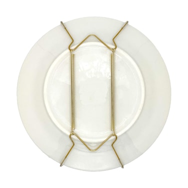 Rocky Mountain Goods ProSource Plate Hanger for Wall and Mounting Hardware - Fits Decorative Plates and Platters - Heavy Duty Polished Brass - Non Scratch Hooks - Includes Wall Mount kit (5.5" - 8")