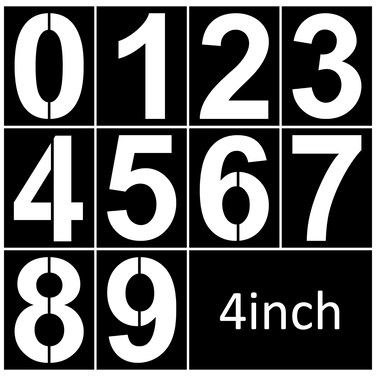 4 Inch Number Stencils Set Plastic Number Stencils Reusable Digital Templates for Cake Stencil Address Number Painting Stencils Templates