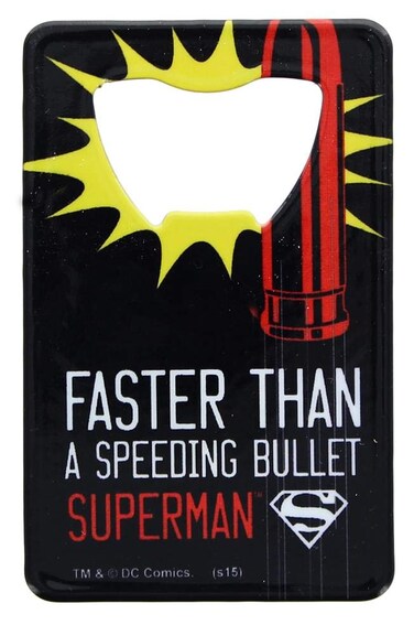 Superman Pop Art Stainless Steel Super Hero Credit Card Bottle Opener