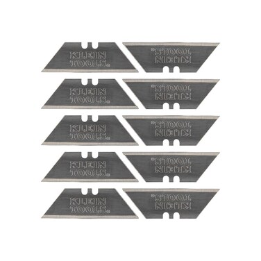 Klein Tools 44124 Utility Knife Blades, Heavy-Duty Steel Replacement Blades with Triple Ground Edges for Long Lasting Sharpness, 10-Pack