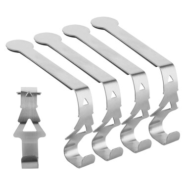 CM Cosmos Pack of 4 Metal Christmas Stocking Hanger Hook Fireplace Mantel Stockings Hangers Mantelpiece Xmas Stocking Clips for Christmas Tree Fireplace