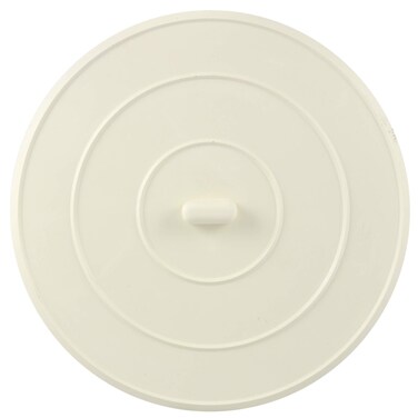 Danco (89042) 5-Inch Flat Suction Rubber Sink Stopper, Fits Kitchen &amp; Bathroom Sink and Tub Drains, White, 1-Pack