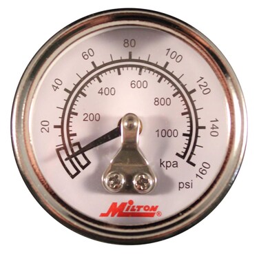 Milton Mini High Pressure Dial Gauge, Brass, 1/8" NPT (1189)