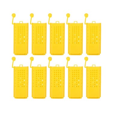 TOPINCN 10PCS Beekeeping Rearing Cup Kit Plastic Bee Queen Cages Roller Transporting Catcher Box Beekeeper Beekeeping Equipment Tool