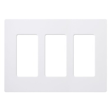 Lutron Claro 3 Gang Decorator/Rocker Wallplate, Gloss, White (1-Pack)   CW-3-WH