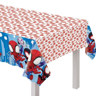 Amscan Spidey &amp; Friends Plastic Party Table Cover - 54" x 96"   Multi-Color   Pack of 1