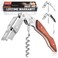 Zulay Wine Opener - Professional Corkscrew Wine Opener with Foil Cutter &amp; Cap Remover - Double Hinged Wine Bottle Opener - Manual Wine Key for Servers, Waiters, Bartenders &amp; Home Use - Rosewood