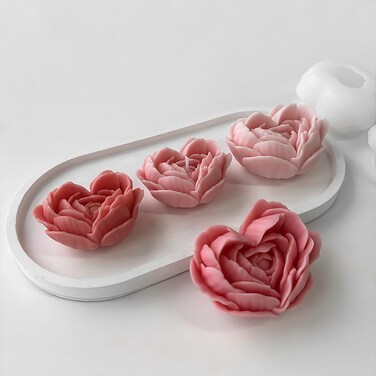 2 Pack Flower Mold 3D Flower Candle Mold Peony Mold Rose Resin Casting Mold Resin Making Molds Silicone Mold for Candle Home Decorate Mold 3D Animal Mold Candle Making Mold