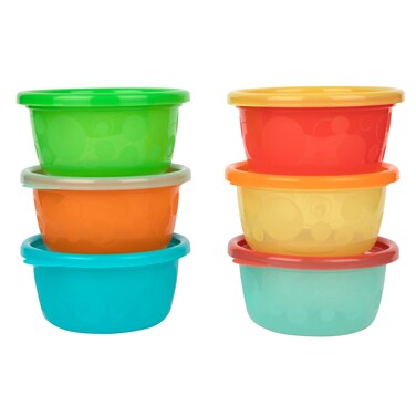 The First Years Take &amp; Toss Toddler Bowls Set - Reusable Toddler Snack Cups - Toddler and Baby Snack Containers with Snap On Lids - Ages 9 Months and Up - 8 Oz - 6 Count