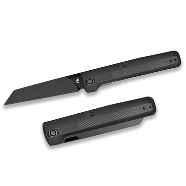 Gerber Gear Pledge Pocket Knife with Pocket Clip - 3.7" Full Panel Plain Edge Blade Folding Knife - EDC Gear and Equipment - Omni Gray