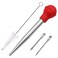TOPINCN Turkey Baster Meat Baster Syringe Marinade Needle Stainless Steel Seasoning Injector Kitchen Flavour Syringe Basting Pump