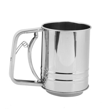 Flour Sifter Stainless Steel Manual Flour Sifter Sieve Fine Mesh Strainer for Kitchen Cooking Baking