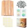 Visgaler 200 Pcs Thicked Wood Candle Wicks for Candle Making, 5.1 X 0.59X 0.06 Inch Upgrade Wood Wicks, Wooden Wicks Gift Box Includes Iron Stander, Glue Dot, and Warning Labels (50 Sets)