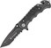 Smith &amp; Wesson Border Guard SWBG10S 8.3in High Carbon S.S. Folding Knife with 3.5in Serrated Tanto Blade and Aluminum Handle for Outdoor, Tactical, Survival and EDC ,Black