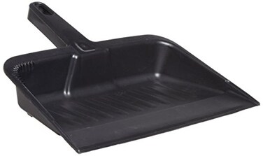 Rubbermaid Commercial Products 12.25, Heavy-Duty Dust Pan, Durable Plastic, Charcoal, Ideal for Industrial/Professional Debris Collection &amp; Home Cleaning