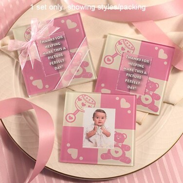 Baby Girl Glass Photo Coasters