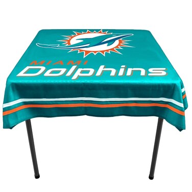 WinCraft Miami Dolphins Logo Tablecloth and Square Table Cover Overlay