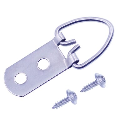 Heavy Duty D-Ring Picture Hangers with Screws, 30 Pcs Large Wide D Ring Picture Hanging Hardware, 2 Holes Picture Hooks for Mirror, Clock, Decoration, Paintings, Artwork Picture Frame