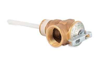 Camco Automatic Temperature and Pressure Relief Valve with Extension Probe and Lever   Features an All Brass Body with a Stainless Steel Pressure Spring   (10473)
