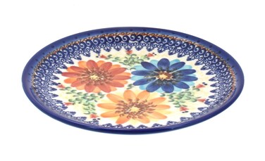 Polish Pottery Autumn Burst Dessert Plate