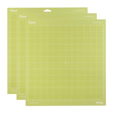 Cricut StandardGrip Machine Mats 12in x 12in, Reusable Cutting Mats for Crafts with Protective Film, Use with Cardstock, Iron On, Vinyl and More, Compatible with Cricut Explore &amp; Maker (3 Count)