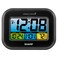 Sharp Atomic Digital Alarm Clock, Battery Operated Self-Setting Digital Wall or Desk Clock, Easy to Read Color Display Nightlight with Indoor Temperature and Calendar