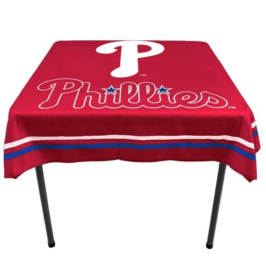 WinCraft Phillies Logo Tablecloth and Square Table Cover Overlay