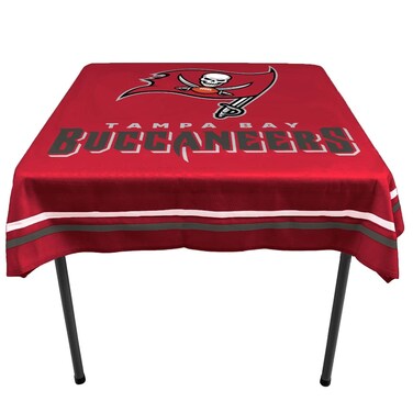 WinCraft Tampa Bay Buccaneers Logo Tablecloth and Square Table Cover Overlay