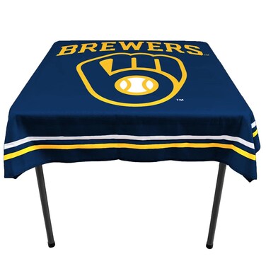WinCraft Brewers Logo Tablecloth and Square Table Cover Overlay