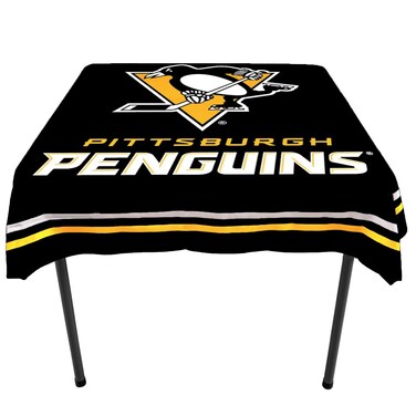 WinCraft Pittsburgh Penguins Logo Tablecloth and Square Table Cover Overlay