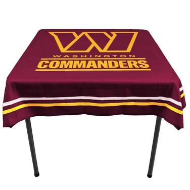 WinCraft Washington Commanders Logo Tablecloth and Square Table Cover Overlay