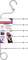 Jokari Set of 2 Non Slip 6 in 1 Space Saving Hangers for Leggings, Pants, Scarves and More. Maximize Storage, Hang Six Pairs Of Slacks, Jeans and Any Material Workout or Yoga Pants, and Won't Slip Off