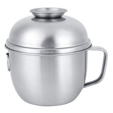 TOPINCN Noodles Bowl Soup Pot 304 Stainless Steel Household Mixing Bowls Bento Lunch Box Food Fruit Container with Lid Handle