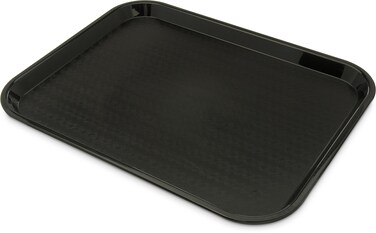 Carlisle CT141803 Cafe 14" x 18" Black Standard Plastic Fast Food Tray