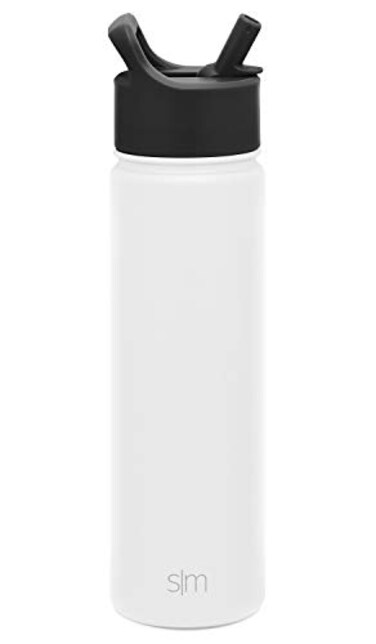 Simple Modern Summit Insulated Water Bottle with Straw Lid Reusable Wide Mouth Stainless Steel Flask Thermos, 22oz (650ml), Winter White