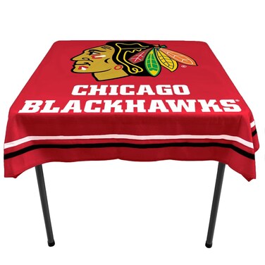 WinCraft Chicago Blackhawks Logo Tablecloth and Square Table Cover Overlay
