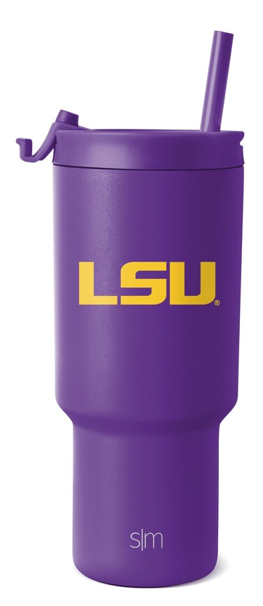 Simple Modern Officially Licensed Collegiate LSU Tigers 30 oz Tumbler with Flip Lid and Straws   Insulated Cup Stainless Steel   Gifts for Men Women   Trek Collection   Louisiana State University