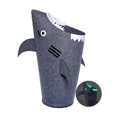 PIKL Glow in the dark Shark Hamper for Kids Unique Patented Design Large Durable Ideal for Toy Storage Kids Laundry Hamper Boys Hamper Baby Shark Laundry basket Kids Laundry Baskets Kids Hamper girls