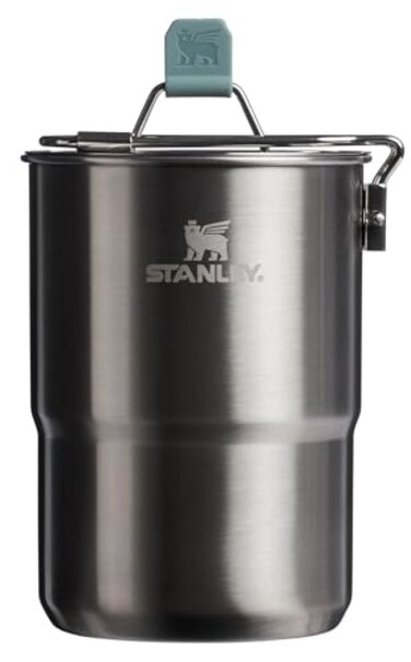 Stanley Wildfare Go 4-Piece Two Cup Stainless Steel Cookset   32 oz Pot and Lid with Fold &amp; Lock Handle   Camping Essentials for Your Camp Kitchen