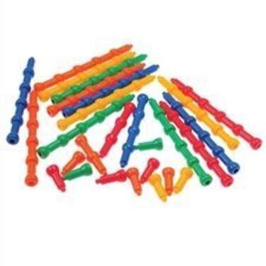 100 Hold-Tight Stacking Pegs for Use with Pegboards or Stacking and Sorting