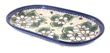 Polish Pottery Ladybug Medium Oval Dish