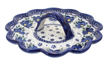 Blue Rose Polish Pottery Spring Blossom Egg Plate