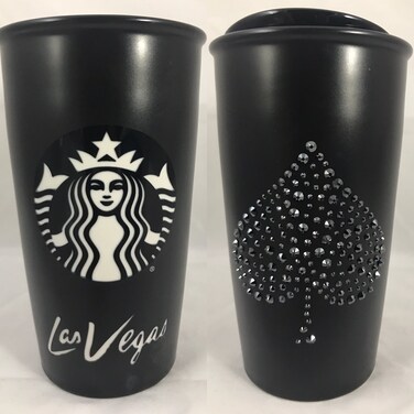 Starbucks Las Vegas Blvd Collectible Tumbler with Crystal Spade on Side