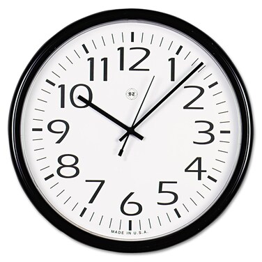 Universal UNV11641 13.5 in. Round Wall Clock - Black Case