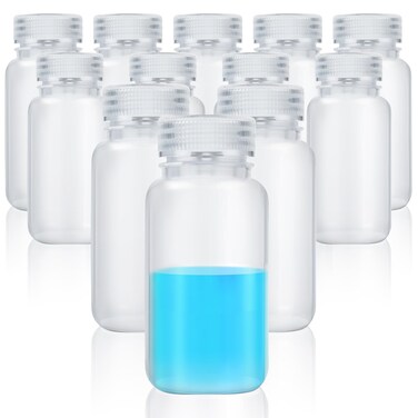 Tatuo 12 Pcs 16oz 500ml Plastic Sample Bottles 250ml Wide Mouth Reagent Bottle Water Sample Bottle Lab Plastic Bottles with Lids PP Translucent Bottles for Laboratories