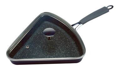 Jokari Space Saving Nonstick Stovetop Pizza Reheating Pan. Keep Crust Crispy, Cheese Melty! Includes Vented Glass Lid. Perfectly Crisp Up Your Leftover Pizza, Also Works for Cooking Slices from Frozen