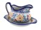 Polish Pottery Butterfly Gravy Boat and Plate
