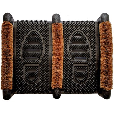 Ninamar Mud Scrubber Rubber Brush Mat - Scrub &amp; Scrape Muddy Shoes