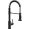 GIMILI Black Kitchen Faucet with Pull Down Sprayer Commercial Single Handle Lever Spring Kitchen Sink Faucet